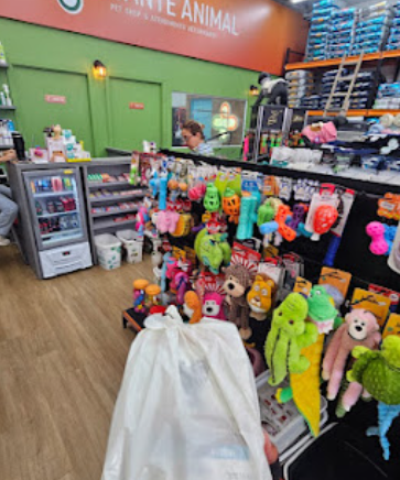 Loja com brinquedos e acessórios para pets